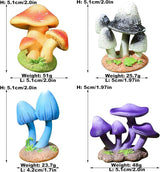 DIYOMR 2.0" Resin Mushroom Series, 4PCS Mushrooms Figurines Craft Indoor Outdoor Decor for Home DIY/Windowsill/Tabletop/Garden/Micro Landscape Decor/Bonsai Ornaments (4 Pcs - B)