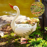 Beige Goose Metal Statue - Outdoor Porch Patio Garden Decor - 19 Inch Metal Home Furnishing Artwork - Unique Goose Gifts