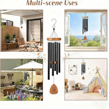 26” Aluminum Memorial Wind Chime for Outside, Sympathy Gift for Loss of Loved One, Outdoor Garden Patio Decoration, Remembrance Wind Chimes Home Decor for Mom Neighbor Funeral Bereavement Gift(Black)