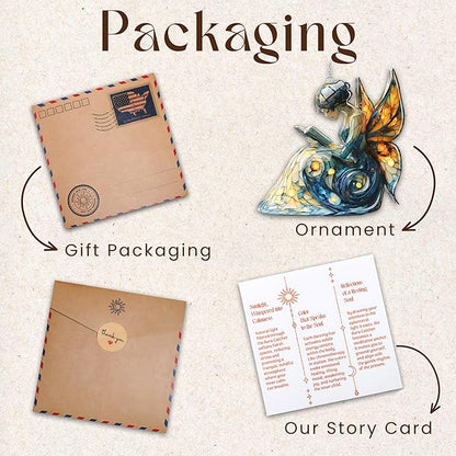 Reading Fairy Acrylic Suncatcher, Bookish Suncatchers for Window Hanging Ornament, Art Garden Decor for Book Lover Reader Bookworm, Gifts for Mother's Day, Mom, Grandma, Wife, Women, Nana