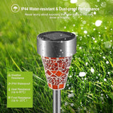Solar Lights Outdoor Decorative, Solar Garden Lights Stakes, Flower Bed Decorations Mosaic, Decor for Path, Waterproof, 6 Pack