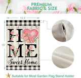 ORTIGIA Happy Mothers Day Garden Flag 12.5 x 18 Inch Double Sided Home Sweet Home Carnation Floral Flower Wedding Anniversary Yard Flag Summer Holiday Outdoor Outside Decoration
