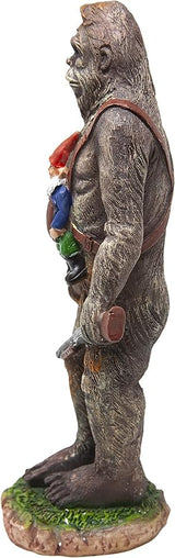 Funny Guy Mugs Bigfoot Garden Statue - Bigfoot and A Gnome - Indoor/Outdoor Garden Gnome Sculpture for Patio, Yard or Lawn