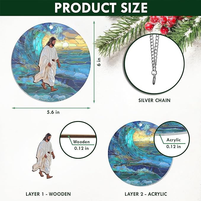 AXIARA Christian Gifts for Women Men Faith - Sun Catchers Indoor Window 6in for Home Garden Decor - Catholic Religious Spiritual Gifts for Mom Dad Christians, Religious Suncatchers for Windows Hanging