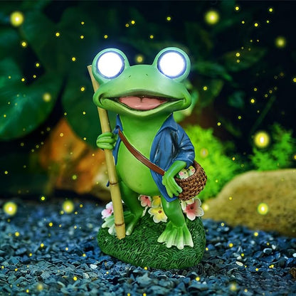 Resin Frog Statue for Fairy Gardens, Outdoor Sculptures, Patio and Lawn Ornament - Gardening, Housewarming or Home Decor