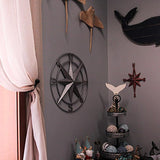 Nautical Compass Rose Wall Hanging Sculpture - Galvanized Grey Finish Metal Indoor Outdoor Ocean Decor - 20.5 Inch Diameter Elegant Maritime Home Accent Piece