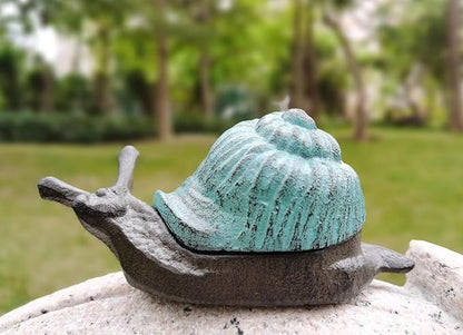 Snail Key Hiders Outside - Spare Key Hider - Hidden Key Holder for Outside, Garden Snail Statues Key Box (Vintage Blue)