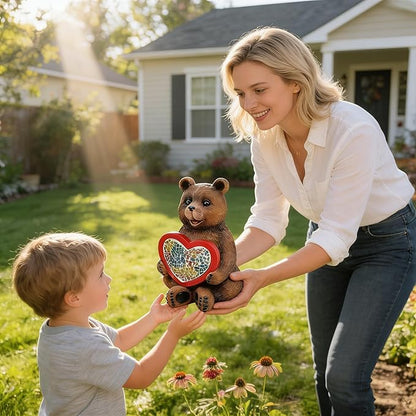 Solar Bear Garden Statues Decor for Outdoor, Brown Bear Figurine Lights for Lawn Patio Yard Decoration - Unique Christmas Housewarming Gift for Grandma Wowen Mom