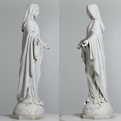 BC Catholic Our Lady of Grace Virgin Mary Statue, 24" H Holy Mother Statue for Garden, Mother Mary Décor for Outdoor Yard Patio Lawn Hallway, Religious Gift, Handpainted by Buildclassic