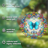 10 Inch Butterfly Wind Spinner, 3D Metal Hanging Kinetic Wind Rustproof Sculpture Gift for Garden Yard Lawn Balcony Window Porch Outdoor Decor, Women Mom Mothers Day