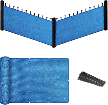 Eden's Decor Balcony Privacy Screen Cover Mesh Windscreen Weather-Resistant UV Protection for Backyard Deck, Patio, Balcony, Pool, Porch, Fence, Railing, Gardening (Blue,2'6"x 25')