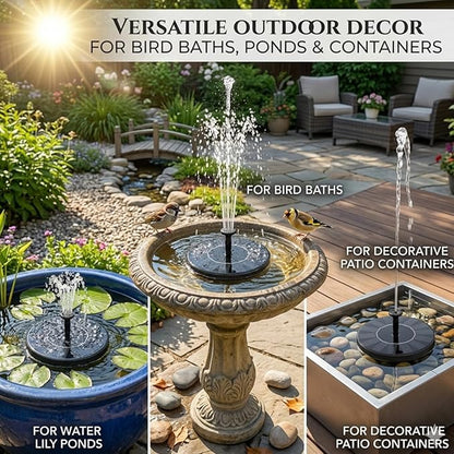 Solar Fountain, Solar Powered Bird Bath Fountain Pump, Solor Bird Bath Fountain, Solar Bubbler for Bird Bath, Solar Powered Bird Fountain, for Outdoors Garden Patio Backyard Decor