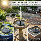 Solar Fountain, Solar Powered Bird Bath Fountain Pump, Solor Bird Bath Fountain, Solar Bubbler for Bird Bath, Solar Powered Bird Fountain, for Outdoors Garden Patio Backyard Decor