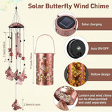 Retisee Butterfly Solar Wind Chimes Outdoor Metal Butterfly Gifts Solar Light Windchimes Outside Indoors Christmas Decoration Birthday Gift for Home Lawn Porch Patio Garden Yard