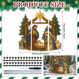 Cinnvoice Large Christmas Metal Yard Stakes Christmas Garden Stakes Waterproof Xmas Outdoor Yard Decor with Stake for Xmas Holiday Lawns Outdoor Decor(Nativity Scene)