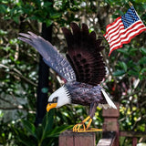 Kircust Metal Bald Eagle Large Outdoor Statues Garden Decor Sculptures Statues Outdoor Majestic America Eagle Bird Decor for Patio Yard and Lawn, 17-Inch Wide, Man Gift