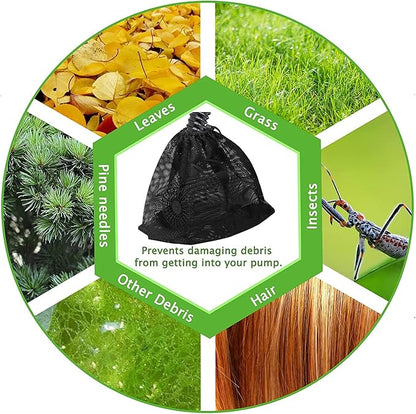 12.2"x 15.9" Large Pump Barrier Bag, Pond Pump Filter Bag, Black Media Bag Large Pump Nylon Mesh Bag for Pond Swimming Pool Filters(Black) (12.2"x 15.9")