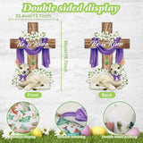 He is Risen Easter Decorations Cross Garden Banner Double-Sided Printed Flag Sheep Yard Flags Bunting Outdoor House Yard Rise Christian Jesus Lily Flowers Spring Seasonal Decoration
