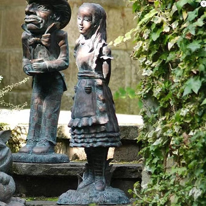 Alice in Wonderland Outdoor Statues 5 PCS Set | Ideal Wonderland Gifts & Party Decor - Durable Resin Figurines for Garden, Patio, Lawn & Indoor Alice in Wonderland Decor