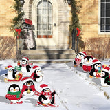 10-Piece Christmas Penguin Yard Signs with Stakes Decorations – 10 Assorted Designs 12 Inches Large Holiday Penguin Signs for Outdoor Garden and Lawn Winter Party Favor