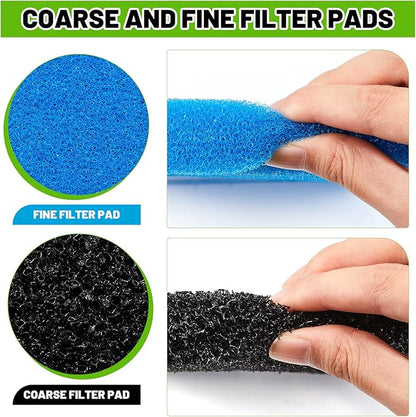 Retisee 2 Sets Replacement Pond Filter Pads for Outdoor Ponds Coarse and Fine Filter Pads Set Compatible with 52231 and 52229 Box for Fish Pond Filters Pump/Motor Water Aquarium Fountain