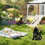 MrMrKura 2 Pack Metal Cat Stakes Garden Decor Stakes Black Cat Silhouette Statue for Outside Decorative Ornaments for Outdoor Garden Home Patio Yard Decoration