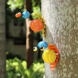 Cruis Cuka Metal Garden Decor Cute Snail Yard Art Outdoor Lawn Patio Ornament Fence Decorations for Outside - Set of 2(Yellow,Orange)