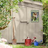 Funny and Into The Garden I Go Metal Sign: Women's Garden Gift for Yard, Backyard, Patio & Porch Decor, 12" x 8", (256)