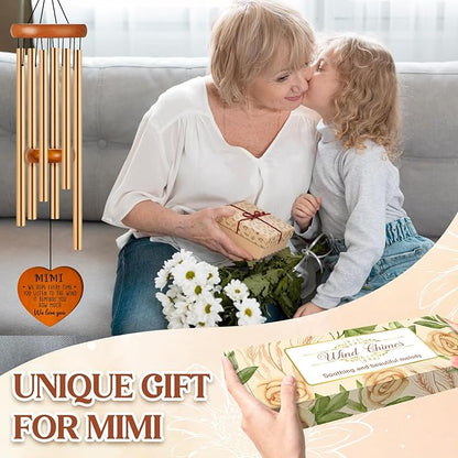 Mimi Gifts, Gifts for Mimi, Mimi Birthday Gift for Grandma from Grandkids, We Love You Mimi Wind Chimes for Birthday Thanksgiving Christmas Mothers Day, Best Mimi Ever Gift Presents