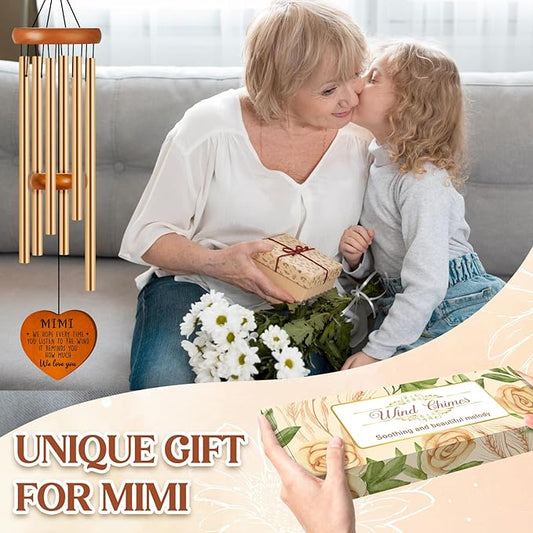 Mimi Gifts, Gifts for Mimi, Mimi Birthday Gift for Grandma from Grandkids, We Love You Mimi Wind Chimes for Birthday Thanksgiving Christmas Mothers Day, Best Mimi Ever Gift Presents