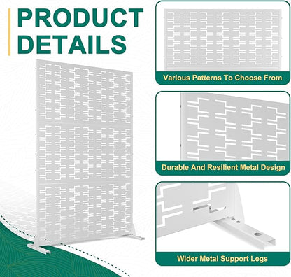 72" H×47" W Metal Privacy Screen Outdoor Privacy Screen Freestanding, Outdoor Privacy Screens and Panels for Patio Lawn Deck(Consists of 3 Panels)