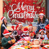 Large Christmas Banner Decorations Red Flag Outdoor 72x44 Inch, Merry Christmas Gifts for Indoor Home House Decor Party Supplies, Yard Sign Background for Photography
