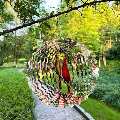 Christmas Wind Spinner Outdoor Garden Decor Hanging Ornament Worth Gift for Holiday Decoration Yard Patio Farm-Birds