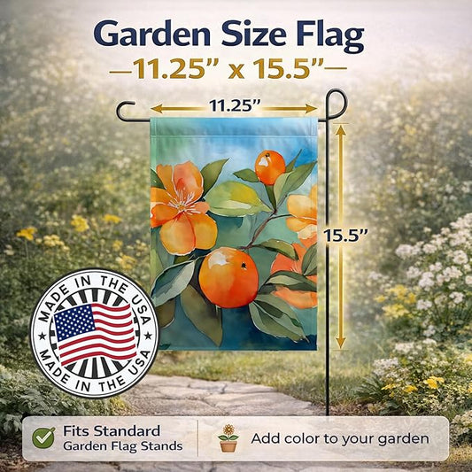 Caroline's Treasures Florida Orange Blossom in Watercolor Garden Flag Mailbox Flag Decorative Yard Flag Banner Outside Patio Artwork Yard Flower Beds, Garden Size, Multicolor