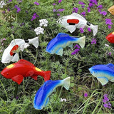 Fish Garden Statue Koi Fish Sculpture for Outdoor,Resin Fish Garden Ornaments,Fish Sculpture Garden for Patio,Yard,Lawn,Pond,Home Decoration (Sky Blue)