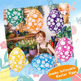 6 Pack 16 Inch Inflatable Easter Eggs Easter Blow up Egg Decor Hanging Inflatable Eggs Ornaments for Indoor Outdoor Party Yard, 6 Colors
