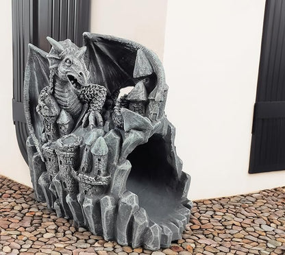 coolboy Dragon Sculpture Gutter Diverter Rain,Deco Gutter Extension Downspout, Eco-Friendly Resin Gutter Extender Diverter,Splash Block, Perfect Rain Gutter Downspout Extension for 3"x4" Downspouts