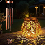 Round Lantern Wind Chimes-Hummingbird，Handcrafted Garden Art with Melodic Tones, Weather-Resistant Metal Wind Chime for Outdoor Patio, Porch, and Garden Decor, for Nature Lovers