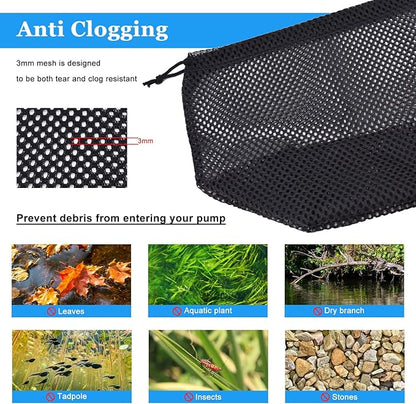 Pond Pump Filter, 7 Inch Anti-Clogging Pond Filter Bag Mesh Water Pump Barrier Bag Outdoor Pond Pump Filter Box Basket