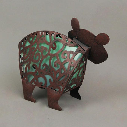 Things2Die4 Whimsical 12 Inch Long Metal Bitty Bear with Solar-Powered Green LED Light: Adorable Yard Decor, Artistic Garden Sculpture Illuminating Your Outdoor Space