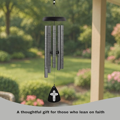 The Bridge Collection 30" 'Lord's Prayer' Christian Bible Verse Wind Chime - Windchime for Outdoor Garden Patio/Porch