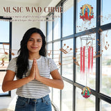 Wind Chimes for Outside - Metal Our Lady of Guadalupe Windchimes with Greeting Card Indoor Outdoor Patio Garden Yard Backyard Balcony Porch Hanging Decor Birthday Gift for Women Mom Grandma