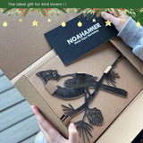 NOAHAMMER Metal Birds Yard Art Crow - Outdoor Silhouette Garden Decoration Rusty Metal Statue Decor - Metal Birds on Tree Metal Silhouette Sculptures Yard Art Gifts