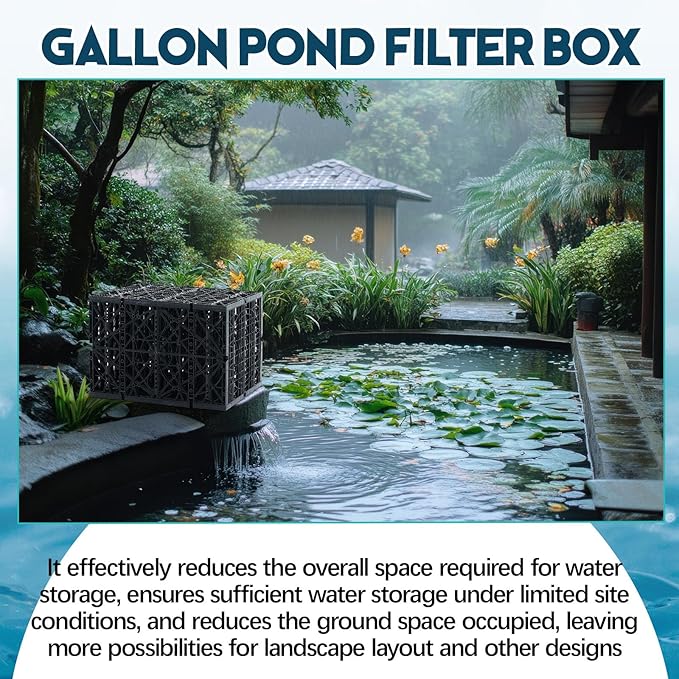 CroBlissful 1 Pack 45.7 Gallon Water Bricks Blocks Water Storage Module Block Matrix Block System for Pondless Waterfalls Disappearing Waterfalls or Fountain Features Garden