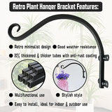 Hanging Plant Bracket, 12 inch Wall Mount Plant Hanger Outdoor Indoor, Set of 2 Retro Style Outdoor Hanging Basket Bracket Hooks for Plants Flower Bird Feeder Lanterns Wind Chimes