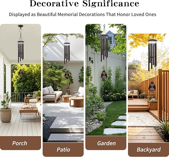 Cardinal Memorial Wind Chimes for Loss of Loved One, 32" Large Sympathy Windchimes for Outside Deep Tone, Best Bereavement Remembrance Memory Funeral Gifts for Loss of Family Member