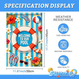 BlissYard Welcome To Our Pool Garden Flag 12x18 Double Sided Vertical Outdoor Summer Poolside Decor Beach Tropical Yard Lawn Patio Pool Party Banner