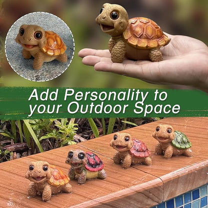 Turtle Outdoor Garden Decor | Desk Accessories for Women & Cute Stuff Turtle Decor | Decor for Shelf, Yard Patio, Office, Funny Turtle Gift for Women, Mother’s Day, Birthday (Green)