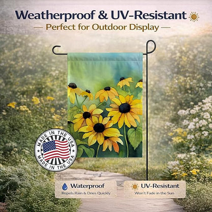 Caroline's Treasures Maryland Black-Eyed Susans in Watercolor Garden Flag Mailbox Flag Decorative Yard Flag Banner Outside Patio Artwork Yard Flower Beds, Garden Size, Multicolor