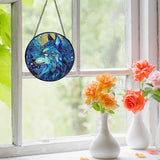 Funny Wolf Gifts Suncatcher Window Hanging, Wolf Decor Sun Catchers Indoor Window Round Glass Wall Art Decor, Animal Lover Gifts Suncatcher Wall Hanging Decorations, 711cz-blh-wolf Patio